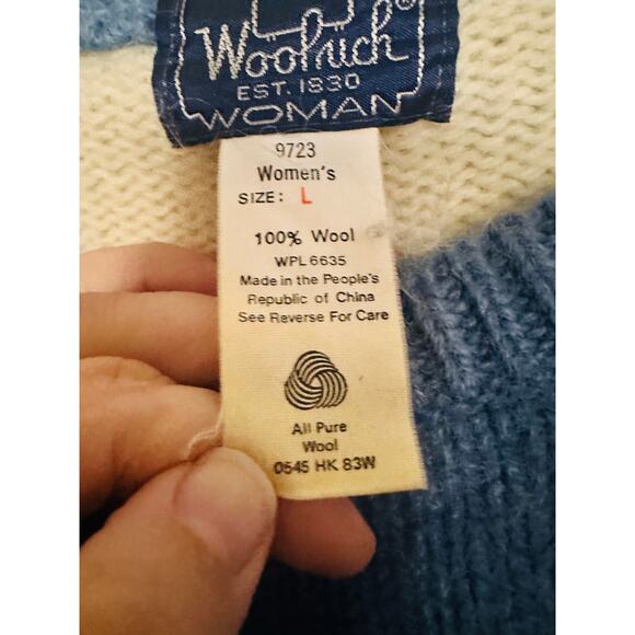 Vintage WOOLRICH Winter Nature Ski Town Print Womens Sweater 90s Size Large - Picture 9 of 10